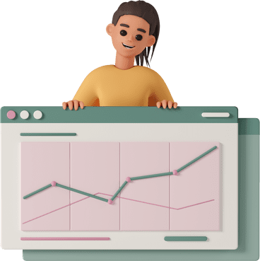 KPI-casual-life-smiling-woman-holding-graph